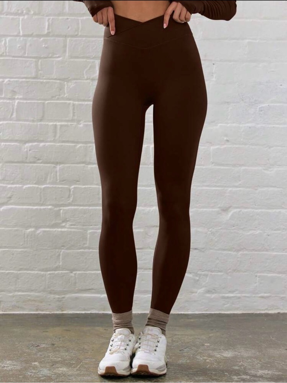 High-Rise Chocolate Brown Leggings - Women's Activewear